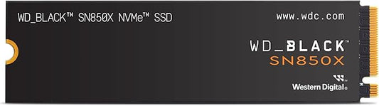 WD_BLACK SN850X 4TB NVMe M.2 SSD, M.2 2280 NVMe SSD, Gaming Expansion SSD, PCIe Gen4 NVMe, High Performance Internal SSD, Read speeds up to 7300 MB/s, Write speeds up to 6,600 MB/s, Black