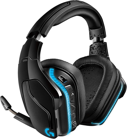 Logitech G935 wireless gaming headset with LIGHTSYNC RGB, 7.1 Surround Sound, DTS Headphone: X 2.0, 50mm driver, flip mute, wireless connection, PC / Mac / XboxOne / PS4 / Nintendo Switch, black